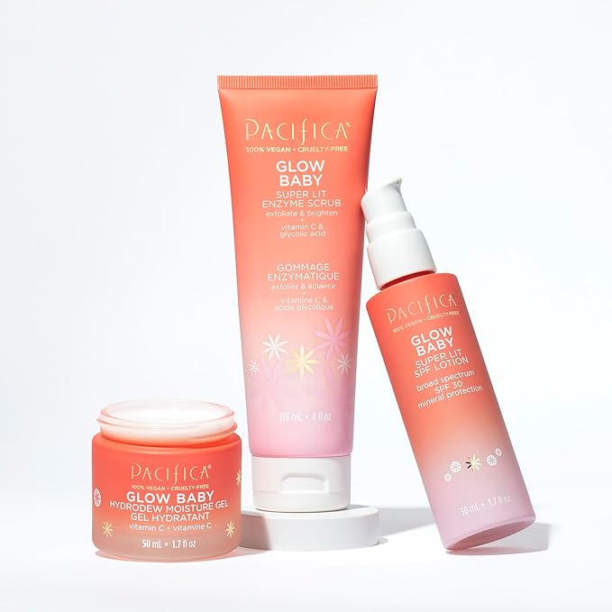 Pacifica Glow Baby Hydrodew Gel Moisturizer – Vitamin C & Niacinamide Dewy Face Gel for Glowing Skin, Lightweight Oil-Free Daily Moisturizer for Brightening & Hydration, Vegan & Clean Beauty Formula