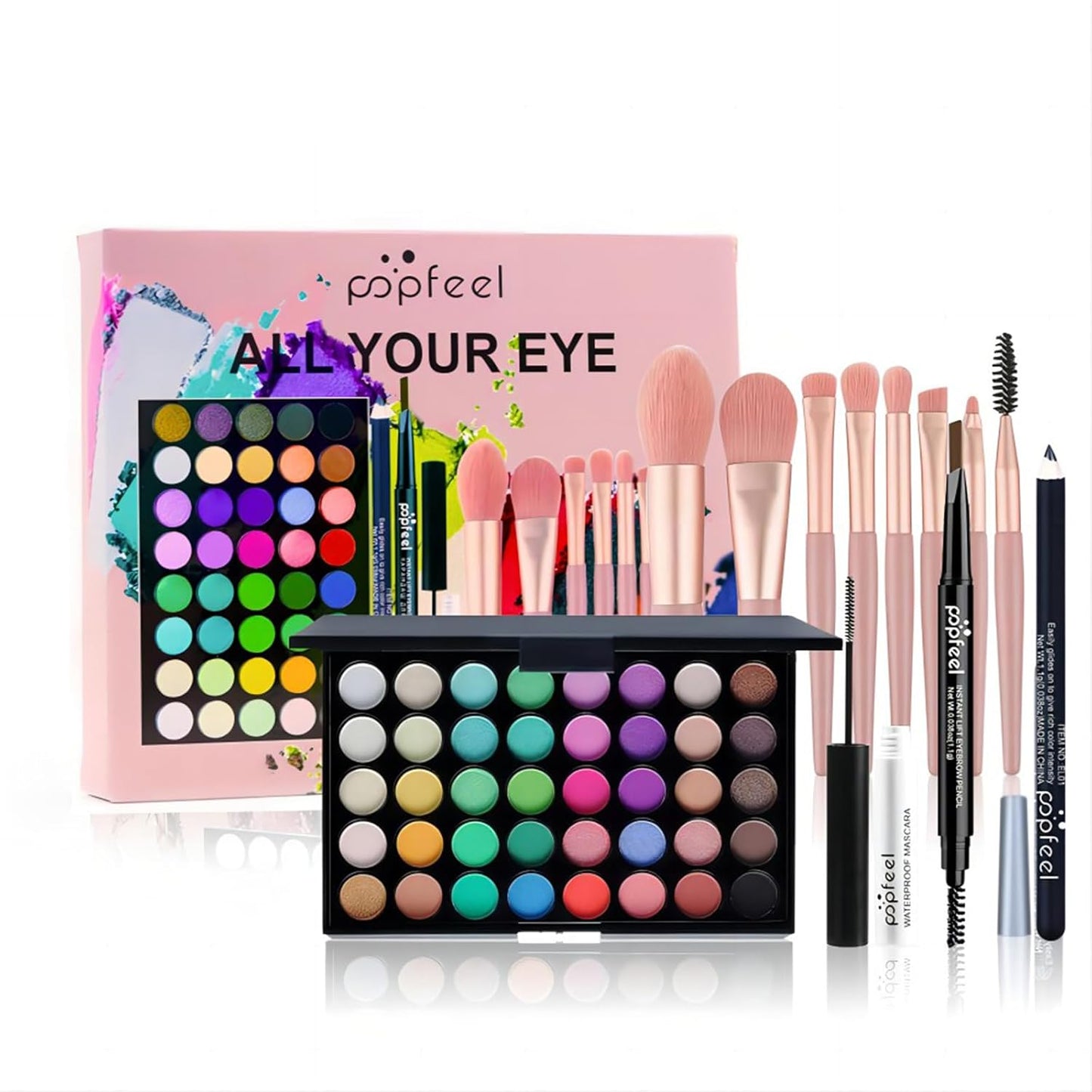 FantasyDay All in One Makeup Kit for Women Full Kit Girls Makeup Gift Sets Xmas Essential Bundle Include Eyeshadow Palette Lipstick Blush Concealer Eyeliner Mascara Foundation Brush Eyebrow Pencil