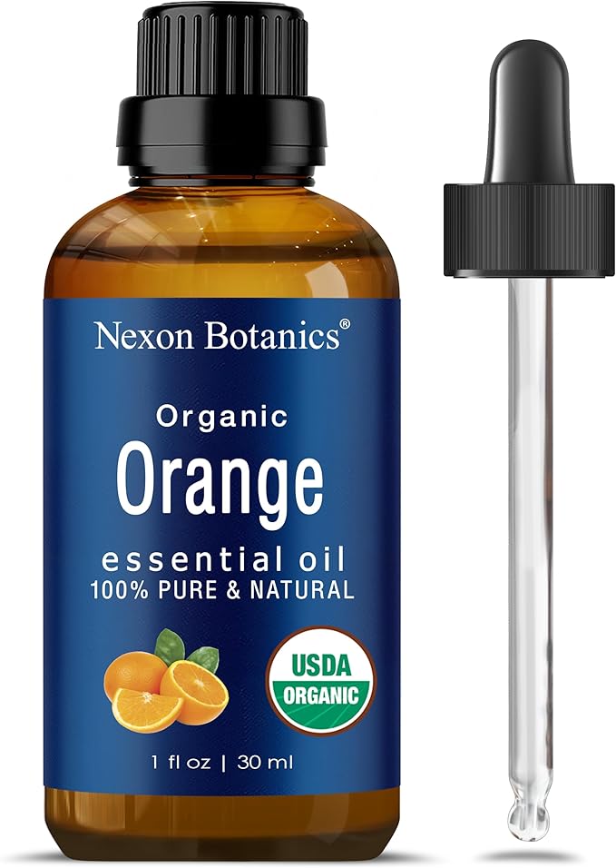 Organic Orange Essential Oil 30 ml - Pure, Natural Sweet Orange Oil for Diffusers, Aromatherapy & Skin Care - Undiluted, Cold Pressed Citrus Oils - Nexon Botanics