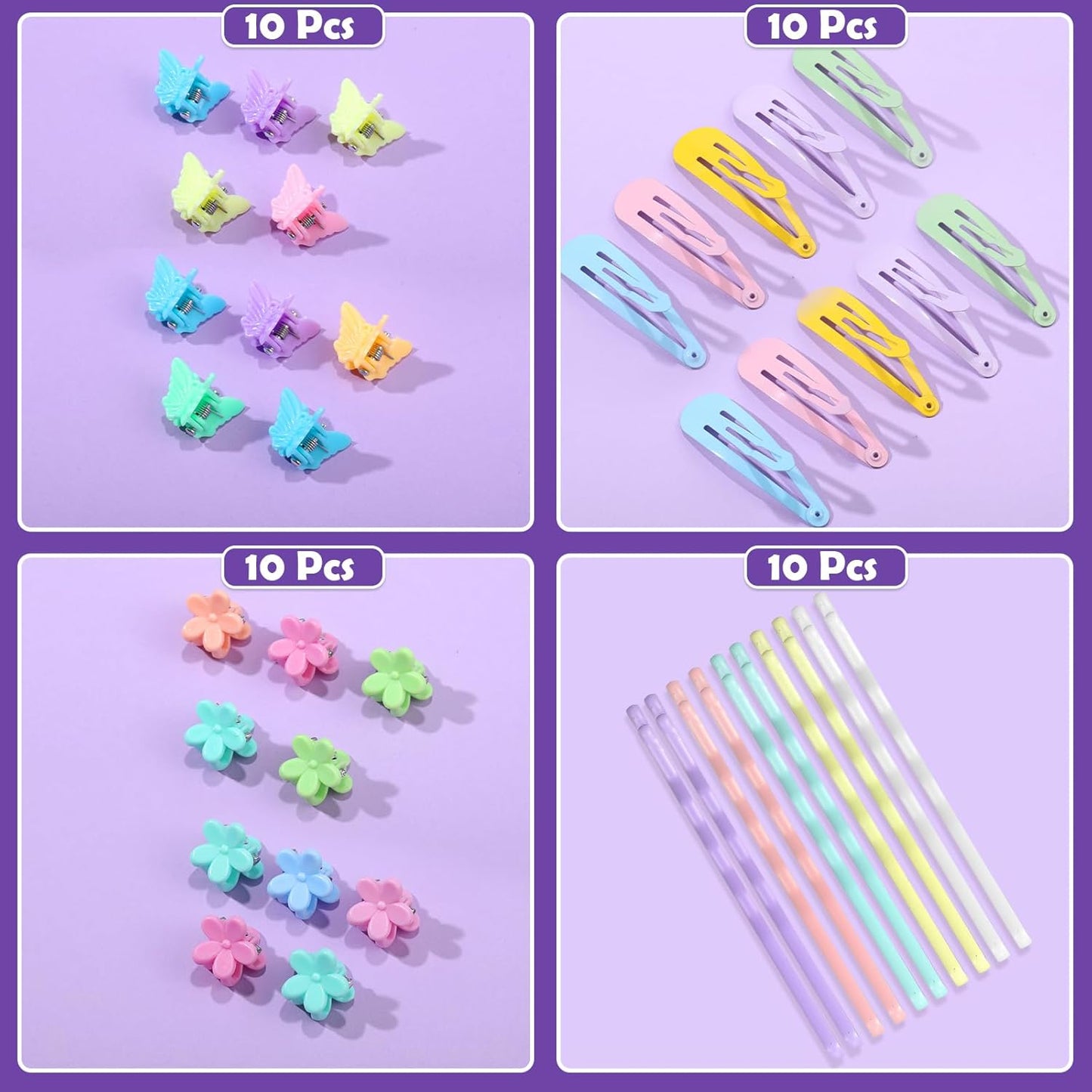 Hair Accessories for Girls, 1784 Pcs Elastic Ties Set 24 Color Rubber Bands With Organizer Box Cotton Baby Ties Styling Tool Set Clips Elastic Cutter Scissor