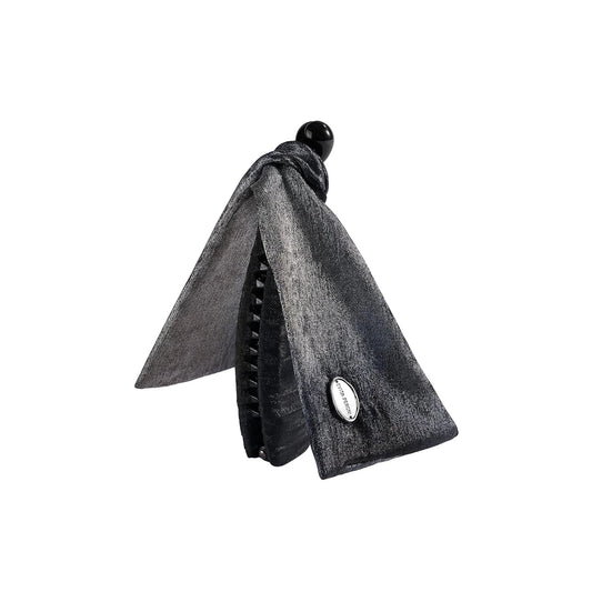 EVITA PERONI Banana Clip with Twistable Wings, Fabric Ponytail Holder Hair Clips for Thick Curly Hair Large Claw Clips Elegant Hair Accessories for Women, Silver Gray