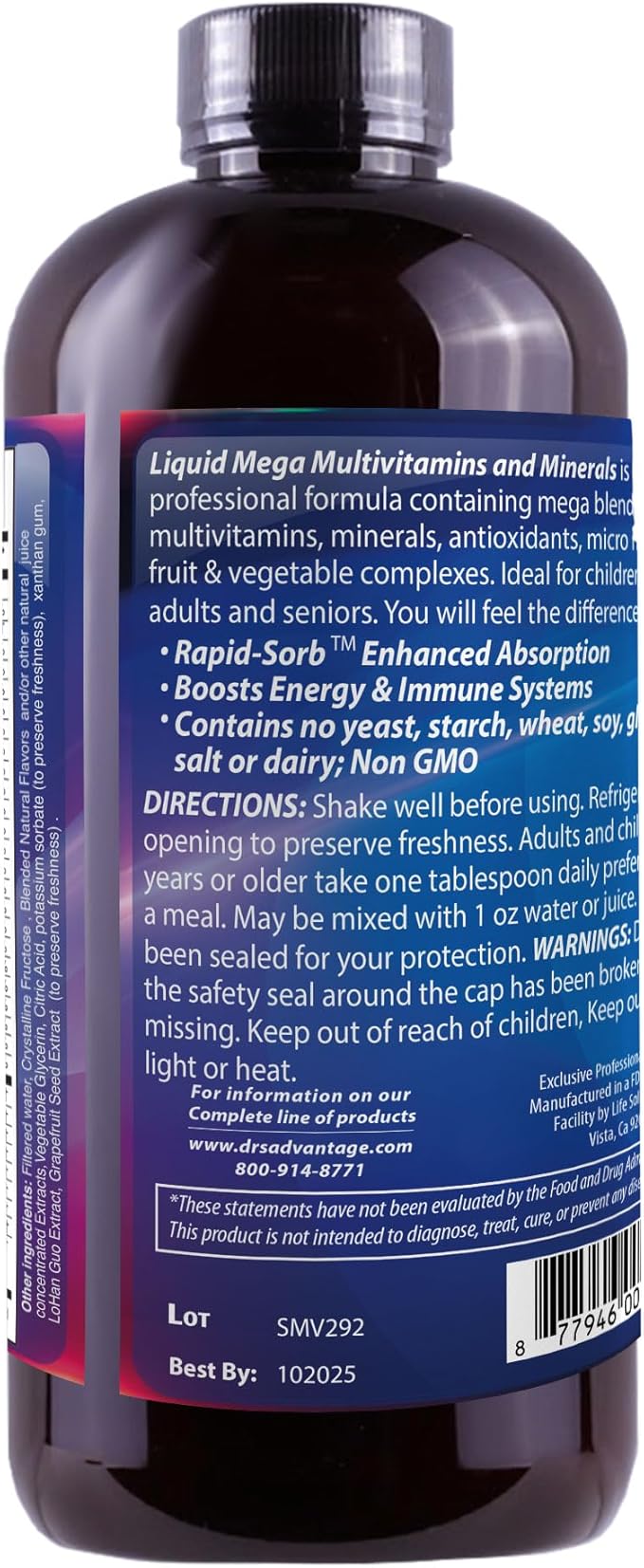 Drs Advantage - Liquid Mega MultiVitamins 32oz [Health