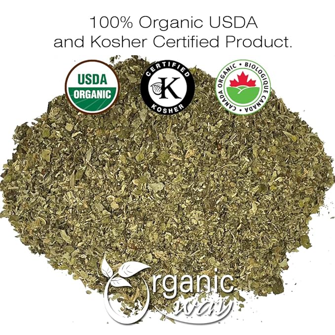 Organic Way Lungwort Dried Leaves (Pulmonaria Officinalis) Cut & Sifted - Herbal Tea | Organic & Kosher Certified | Raw, Vegan, Non GMO & Gluten Free | USDA Certified | Origin - Albania (2 Ounce)