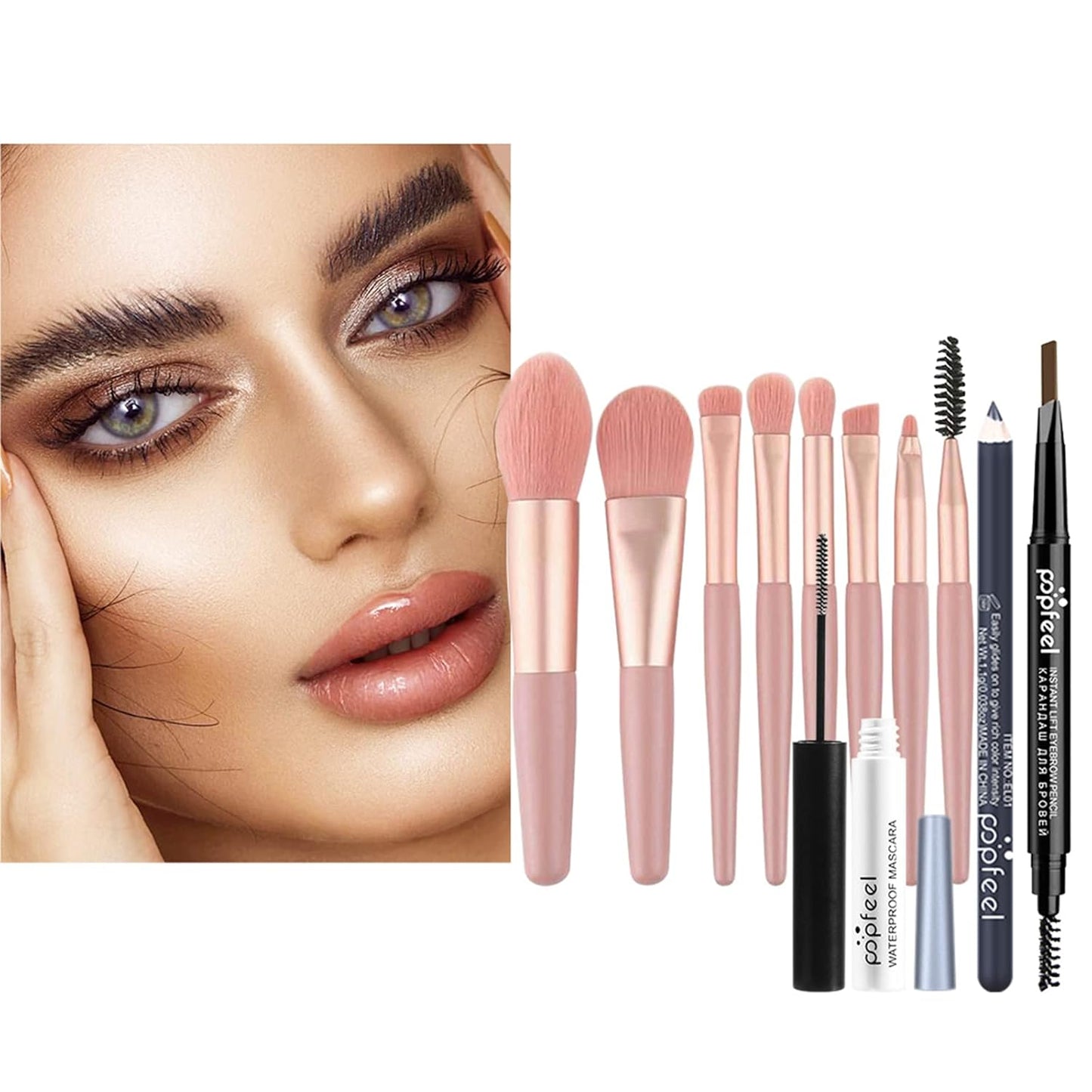 Makeup Kit All-in-one Girls Makeup Gift Set for Women Full Starter Cosmetics Kit, Include Eye Brushes Set, Eyeshadow Palette, Eyebrow Pencil, Mascara, Eyeliner Pencil
