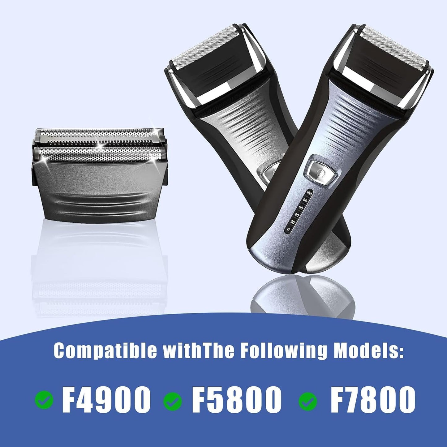 Shaver Replacement Foil Head Compatible with Remington TITANIUM-X Flex & Pivot Foil and Cutter Head for Shaver F4900,F5800,F7800 (Black/1Pack)