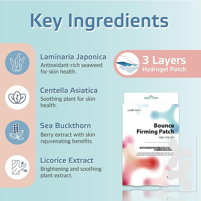 Forehead Wrinkle Patches – 8pcs | Labottach Korean Skincare Hydrogel Firming Patch for Between Eyes, Smile Lines & Fine Lines with Adenosine, Tartaric Acid | Stretch & Lift | Home Skin Care