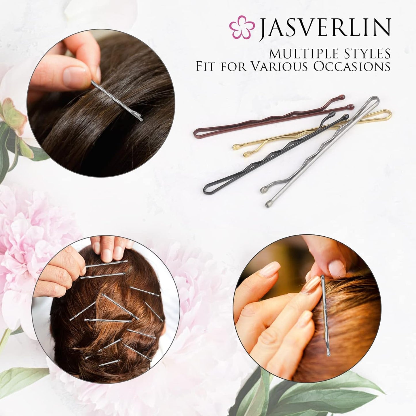 Silver Bobby Pins, Premium Firm Hold Small Bobbie Hair Pin Clips Accessories Decorative Bulk for Women 2 Inch 100 pcs