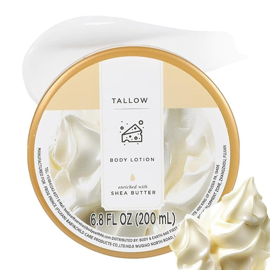 Princess Belle Tallow Lotion, Beef Tallow for Skin Face, Shea Butter Body Lotion for Women and Men Dry Skin, Deep Moisturizing, Hydrating and Softening, Smell Good, 200ml(6.8floz)