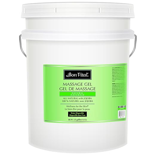 Bon Vital' Naturale Massage Gel with Natural Ingredients for Earth-Friendly Massage, Hypoallergenic Massage Gel for Sensitive Skin, Moisturizer Absorbs Like Lotion, 5 Gal, Label may Vary