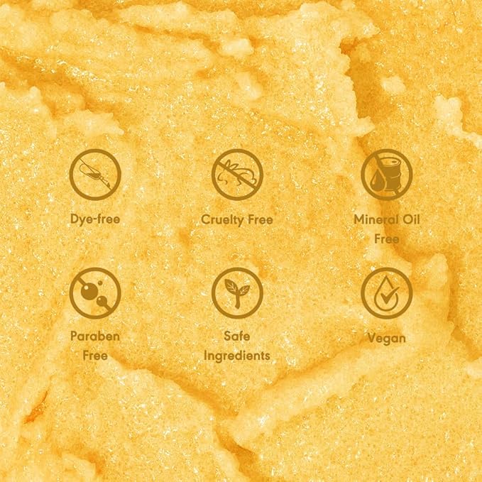 KAV Salt Body Scrub - Natural Exfoliating Salt Scrub for Body and Face, Helps with Moisturizing Skin, Dead Cell Removal, Rejuvenation and Relaxation, 4 Scents (Honey)