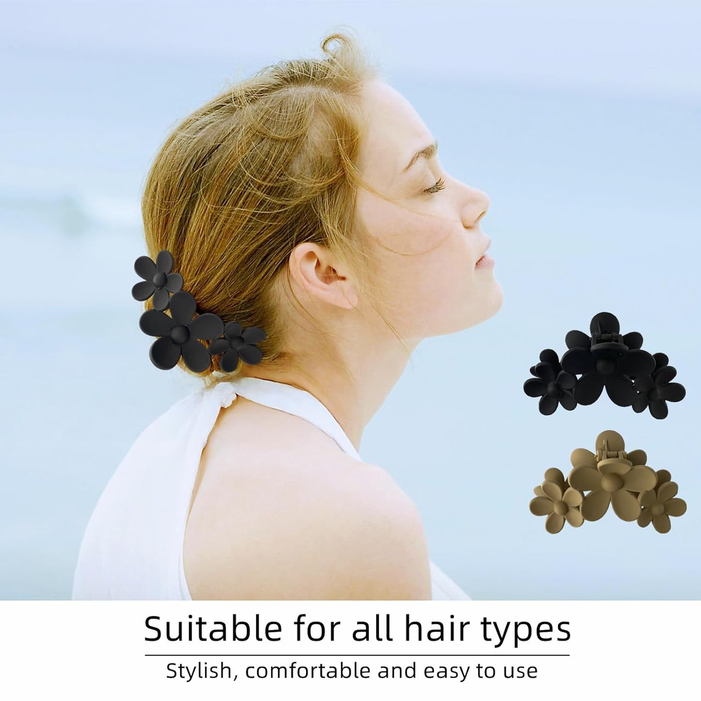 Hair Clip Claw Clips for Women and Girls, Non Slip Strong Hold Tortoise Banana Hair Clips for Thick Hair, 4 Colors