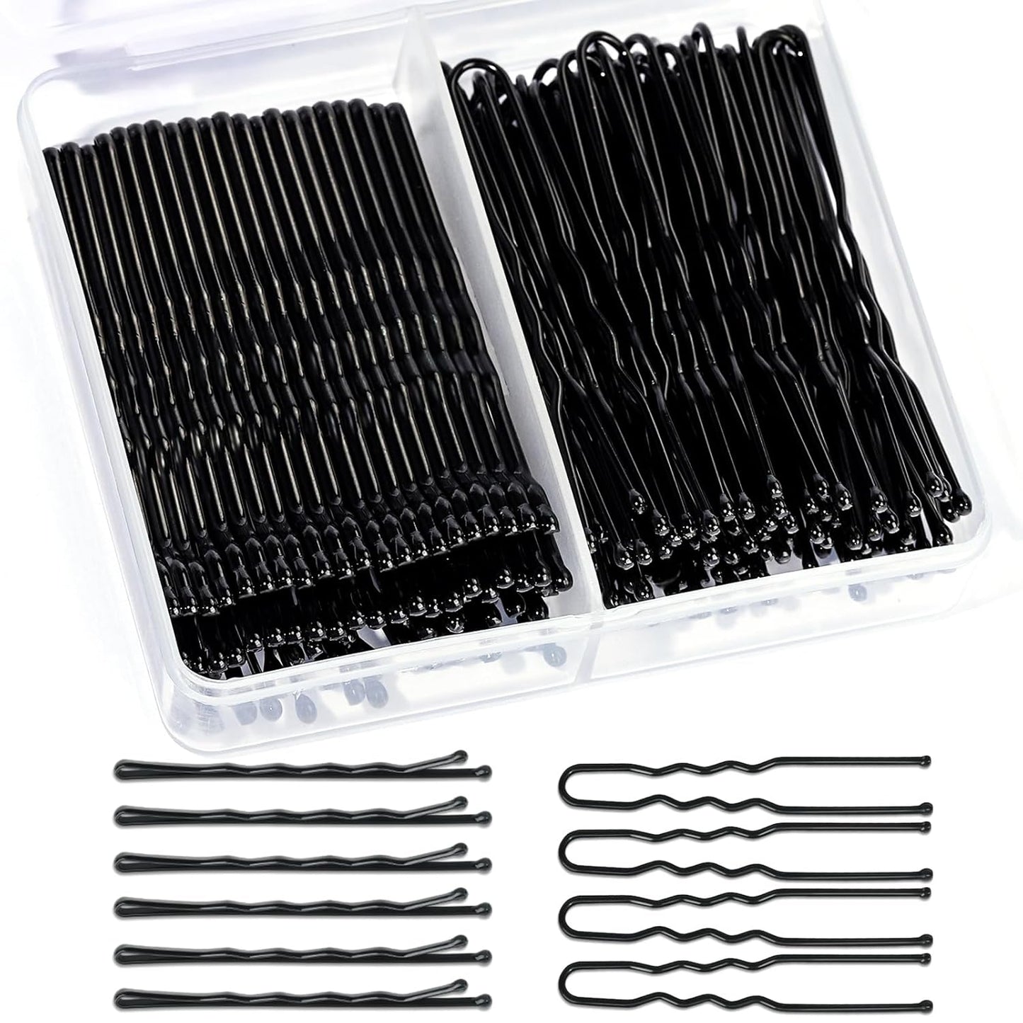 Teenitor 100Pcs Black Bobby Pins, Bobby Pins Black Hair Pins, Hair Pins for Women Girls 2inch