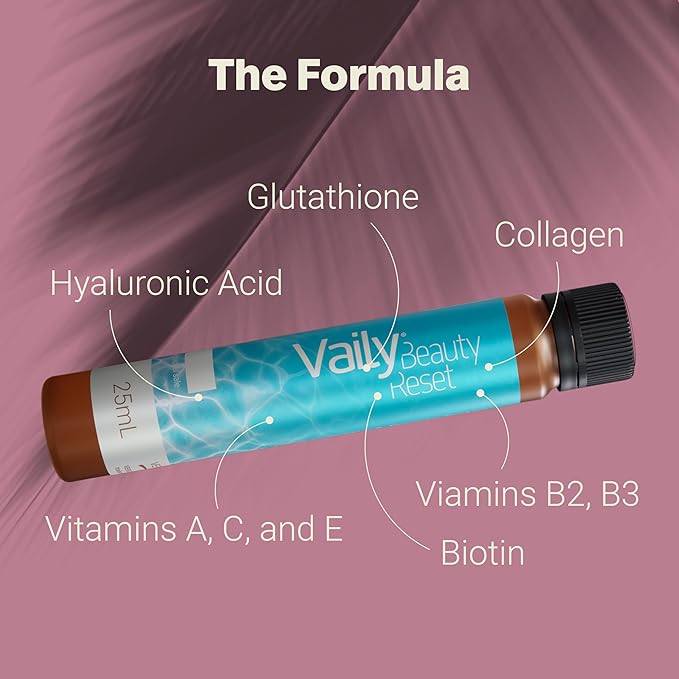 Beauty Reset for Dermo-Detox - Liquid Collagen Supplement Drink for Women & Men with Hyaluronic Acid, L-Glutathione, Biotin, Vitamins and Zinc for Skin to Combat Cellulite & Wrinkles - 23.67 Fl oz