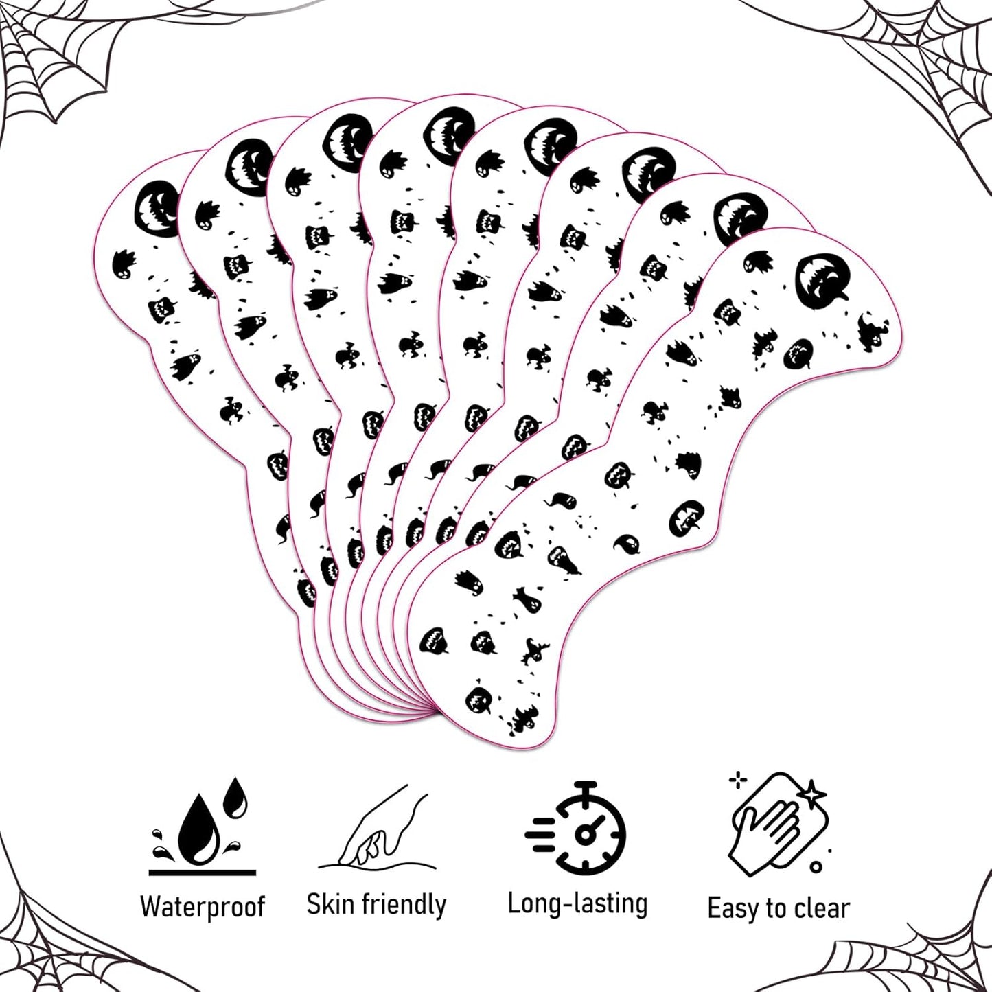 Halloween Freckles Face Tattoo, Cut Ghost &Pumpkin Patterns Temporary Tattoos Stickers, Temporary Makeup Freckles Tattoos, Freckles Face Tattoo for Adults, Kids, Halloween, 8Pcs