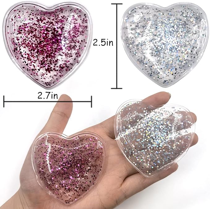 Reusable Gel Eye Ice Pack, Eye Cold Pads, Hot ＆ Cold Treatment for Eye Strain, Eye Swelling, Eye Redness, Puffy Eyes, Dark Circles, Smooth Fine Lines, and Eye Recover Surgery (2 Hearts ＆ 4PCS)