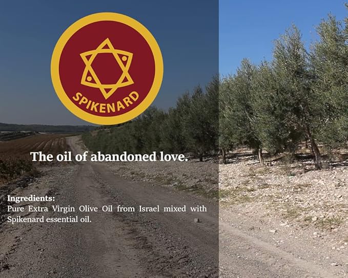 Spikenard Anointing Oil from Israel, Holy Spiritual Oils Bottles from Jerusalem Blessed, Handmade with Natural Ingredients and Blessed for Wedding Ceremony, Religious Use, 0.34 Fl Oz