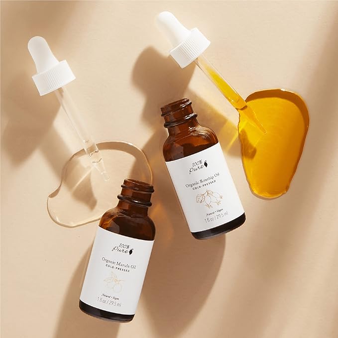 100% PURE Organic Rosehip Oil Moisturizer For Face, Body, Hair Hydrating Vitamins & Omega Fatty Acids Support Glowing, Plumped Up Youthful Skin - Natural Cold-Pressed Facial Radiance - Vegan - 1oz