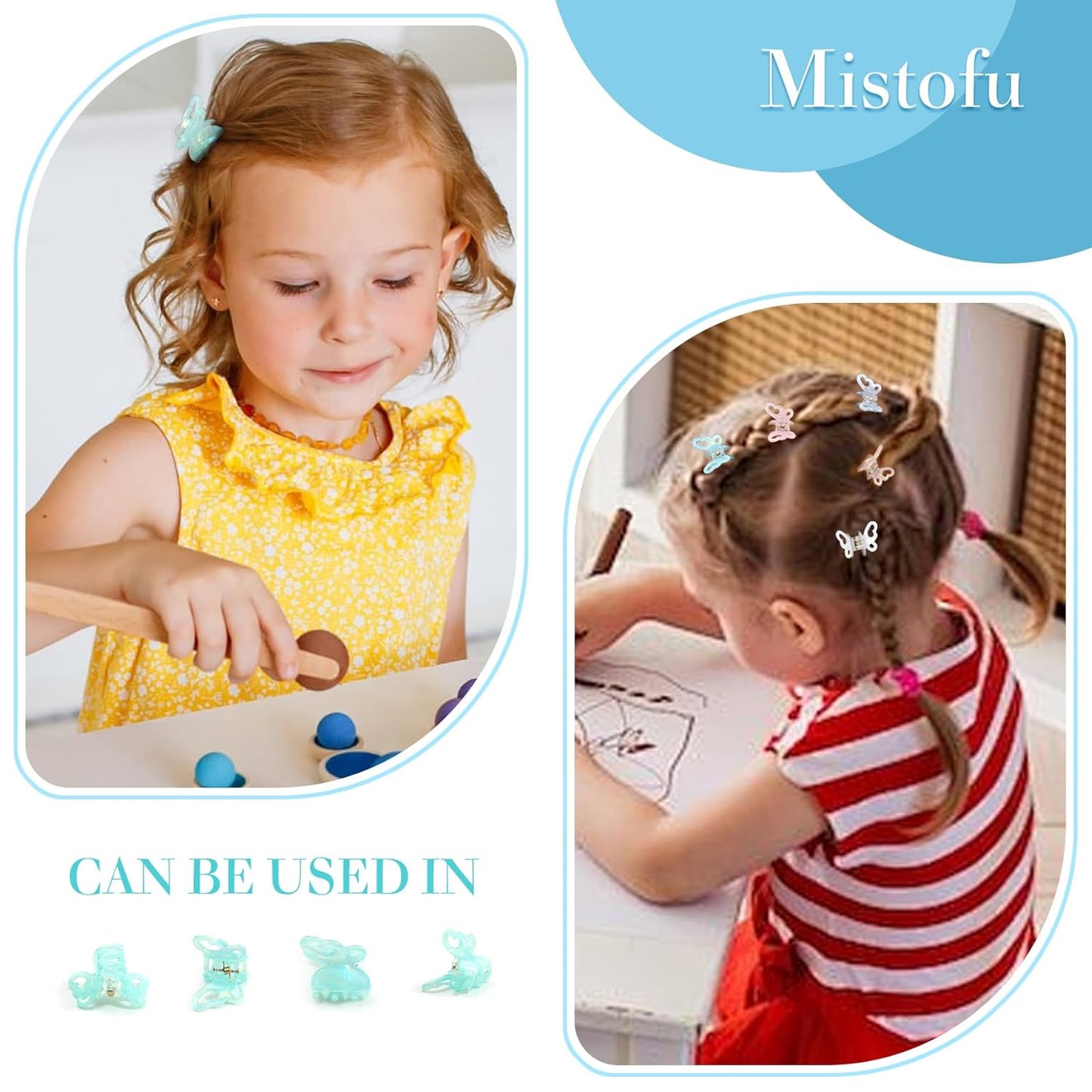 12Pcs Small Hair Claw Clips - Mini Hair Clips for Girls and Women, Classic Hair Accessories for Easy Styling, Assorted Colors (butterfly)