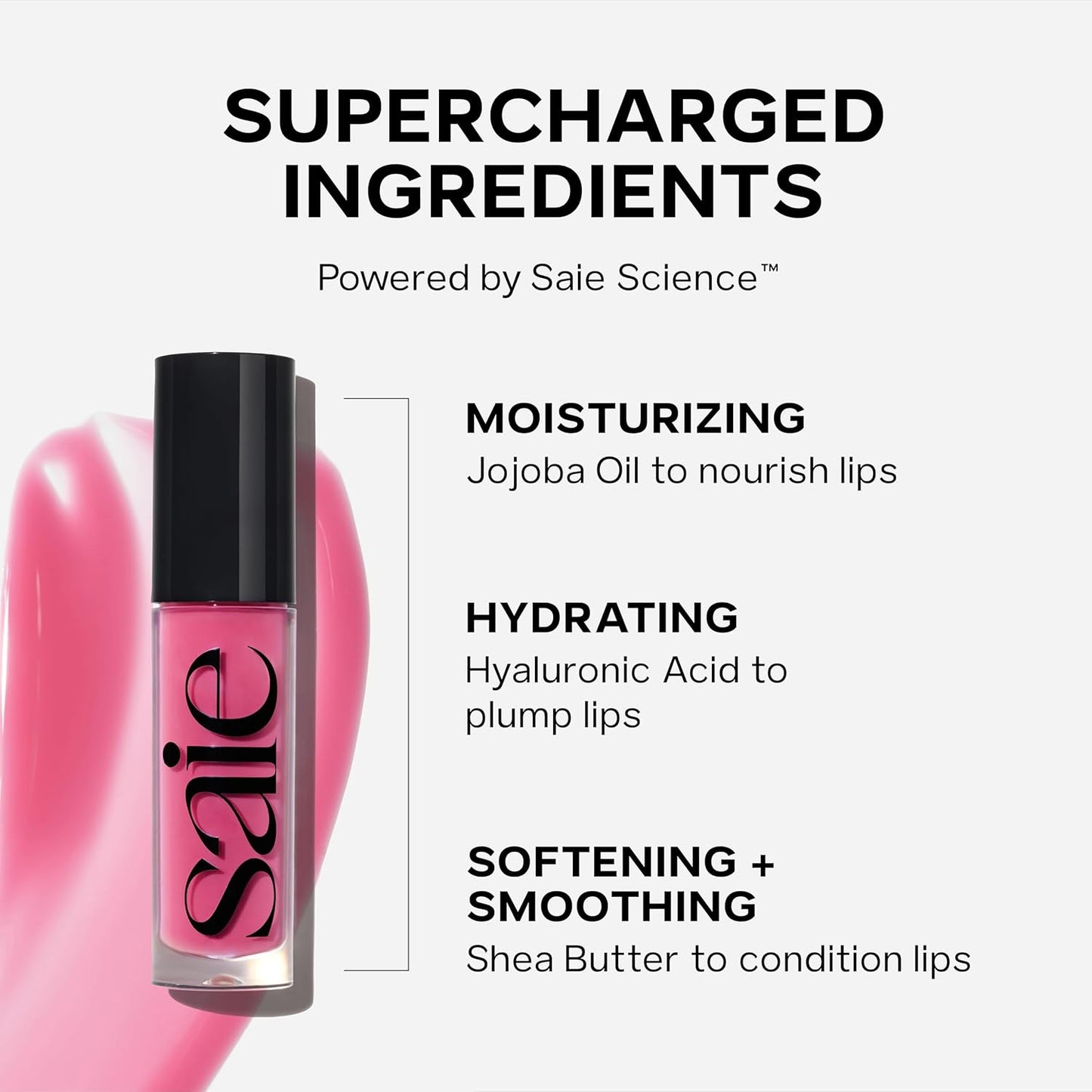 Saie Glossybounce - Hydrating Lip Gloss and Tinted Lip Oil Hybrid with Hyaluronic Acid & Jojoba Oil for Non-Sticky, Ultra-Shiny, Plump & Soft Lips - Everyday Makeup Essential - Remix (.17 oz)