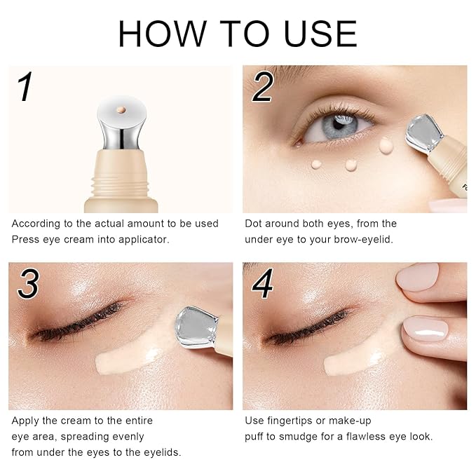 Scarman Mineral Eye Cream, 3-in-1 Anti-Aging Eye Cream, SPF 35, Wrinkle Care, Filter Phone Skin-Damaging Blue Light for Dark Circle and Fine Lines, 15ML(#01 Light)