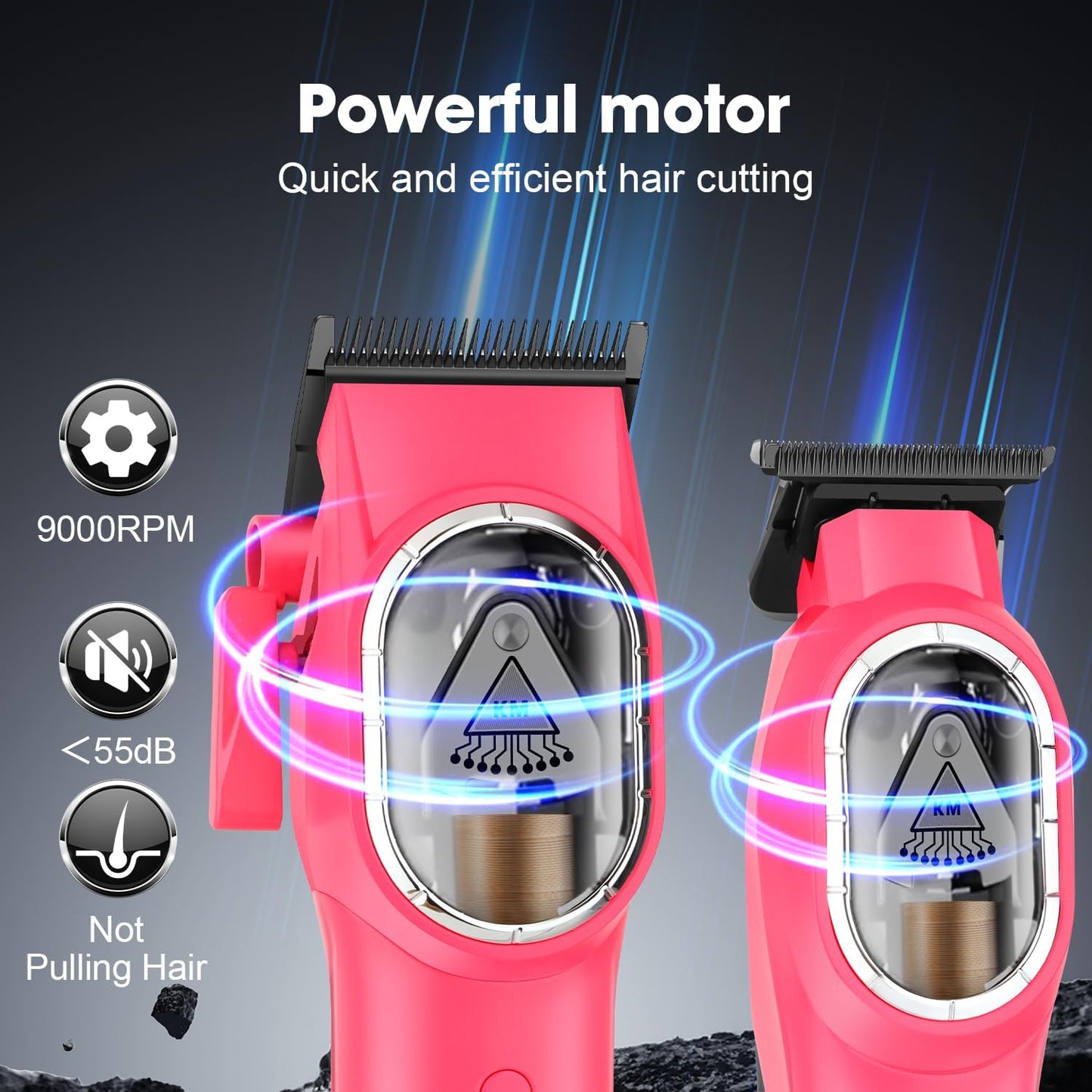 KEMEI Professional Hair Clippers Set for Men, Electric Clippers Kit and Trimmers Set, Cordless Haircut Clippers, Rechargeable Hair Cutting Tools with LED Display, Gifts for Men