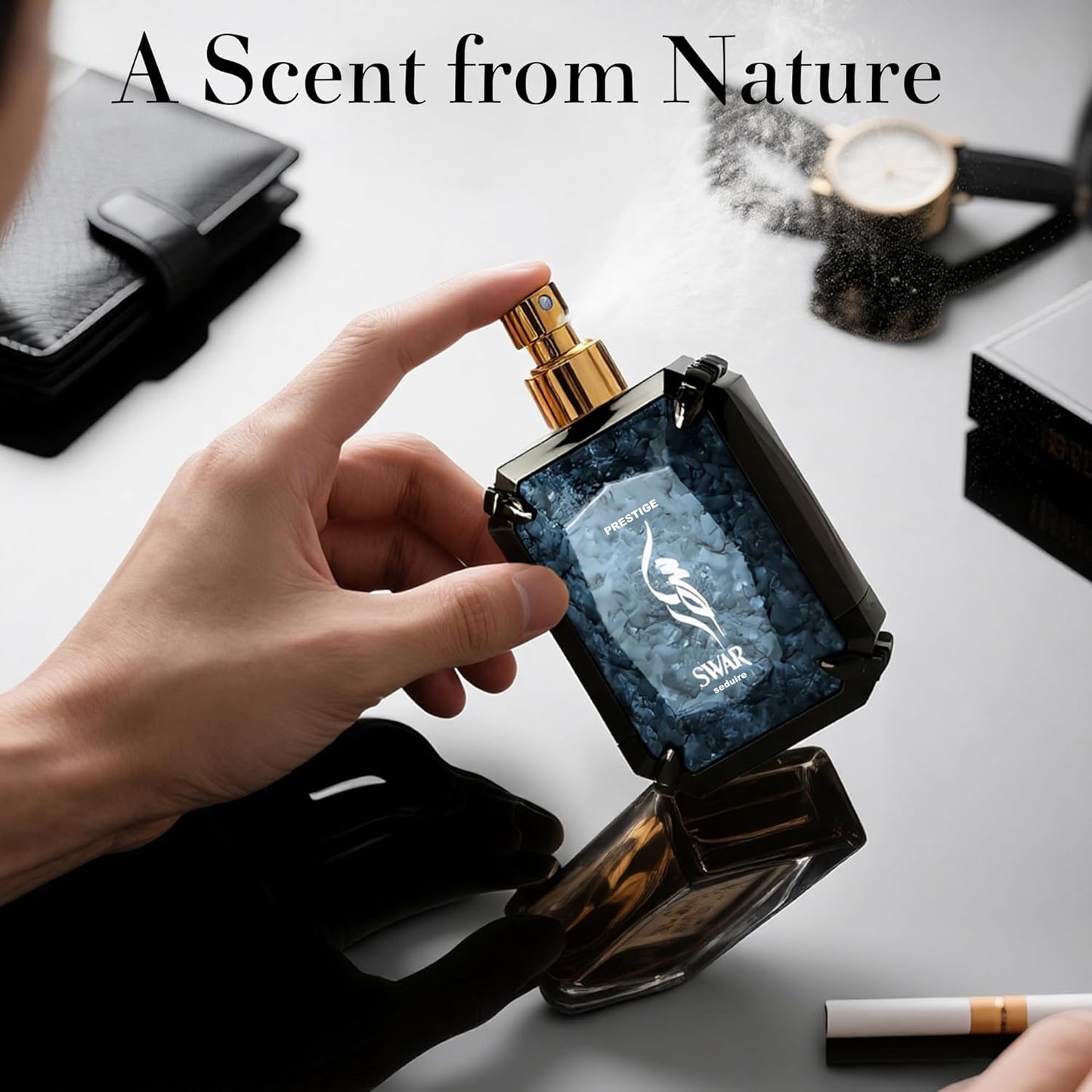 SWAR SEDUIRE Cologne for Men | Warm Spicy Gourmand Eau de Parfum | 100ml Long Lasting Perfume with Cinnamon, Oud, Vanilla & Leather | Rich Seductive Scent