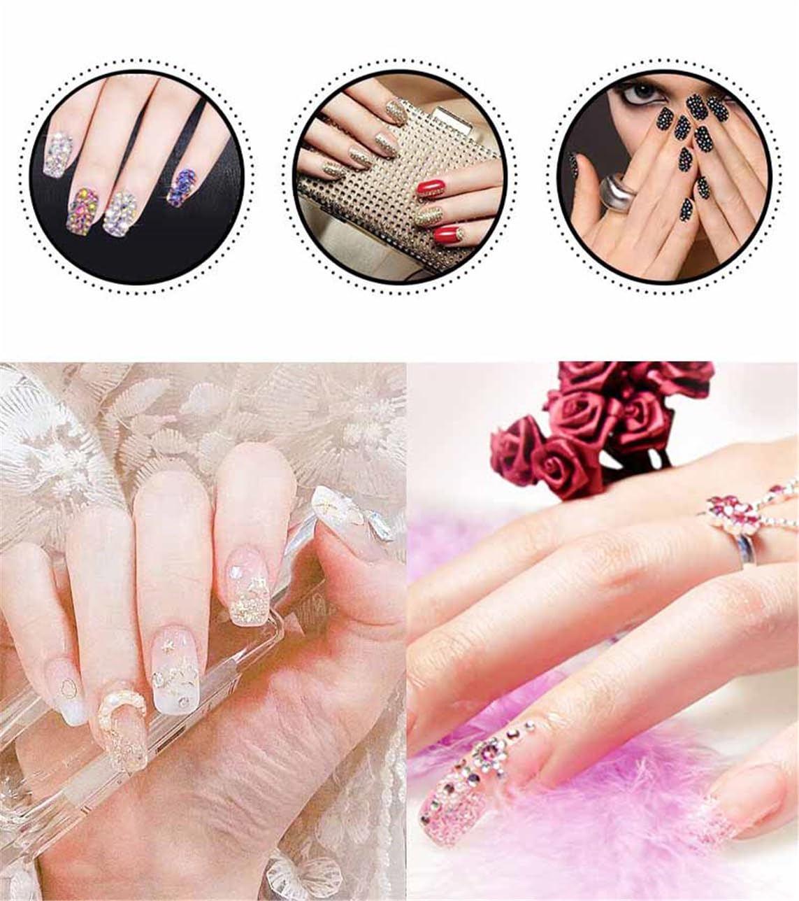 4500 Pcs SS6 2mm AB Flatback Rhinestones for Nails Art Crafts Glitter Round Shine Gems Crystals DIY Clothes Shoes （Dark Pink AB）