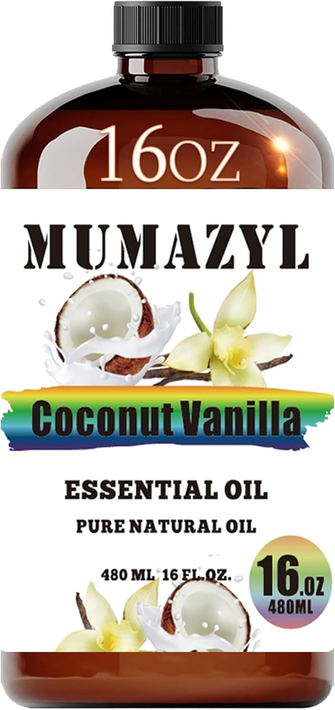 Coconut Vanilla Essential Oil, Coconut Vanilla Oil 16 Fl Oz 480ML for Diffuser Humidifier Yoga Cleaning DIY Candle Soap Making Essential Oils