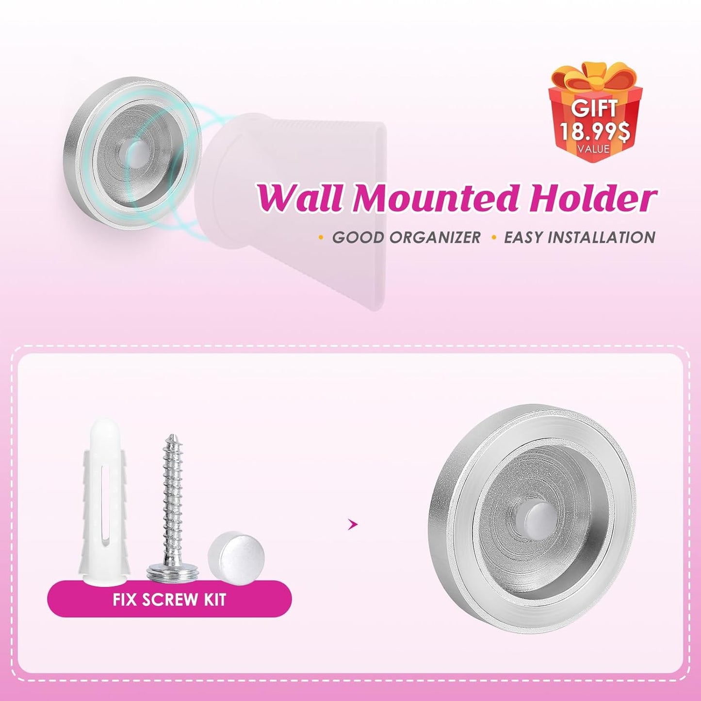 Professional Concentrator and Adapter Kit Compatible with Dyson Airwrap Styler, for Curling Iron Converting to Hair Dryer, with Hair Dryer Attachment Holder