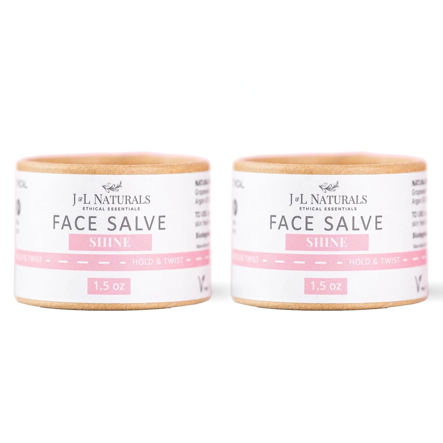 J&L Naturals Sustainable Face Salve Moisturizer for Combination Skin & Oily Skin | Organic Ingredients, 100% Natural | Cruelty Free, Vegan, Paraben Free (1-Pack) (Shine, 1.5 Oz (Pack of 2))