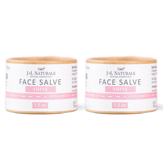 J&L Naturals Sustainable Face Salve Moisturizer for Combination Skin & Oily Skin | Organic Ingredients, 100% Natural | Cruelty Free, Vegan, Paraben Free (1-Pack) (Shine, 1.5 Oz (Pack of 2))