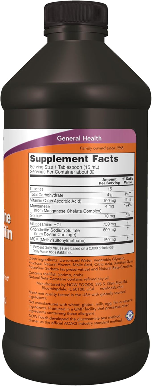 NOW Supplements, Glucosamine & Chondroitin 16-Ounce