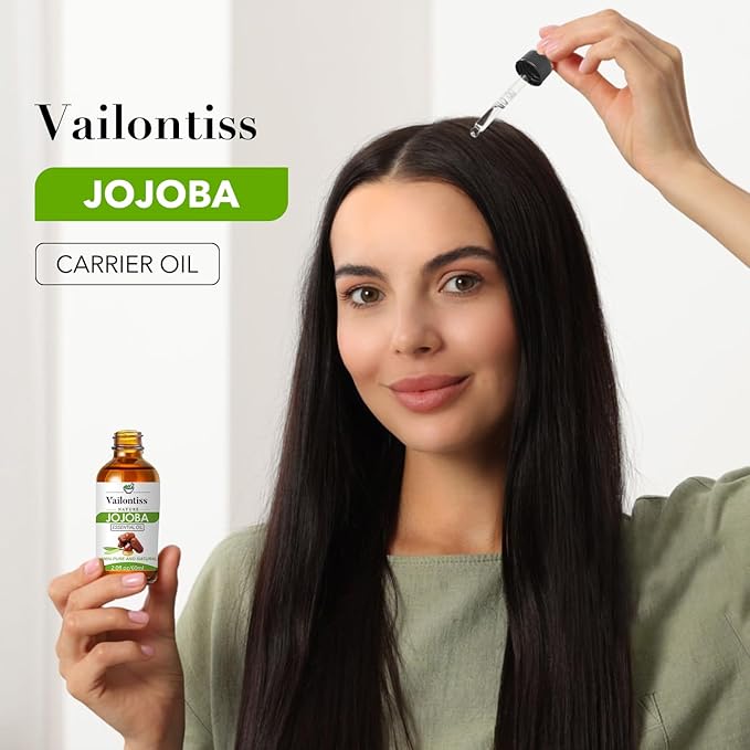 Jojoba Oil Organic – Natural Body Oil and Massage Oil, Body Spray for All Skin, Hair, and Nails, Cold Pressed & Hexane Free(Jojoba Oil, 2 Fl Oz)