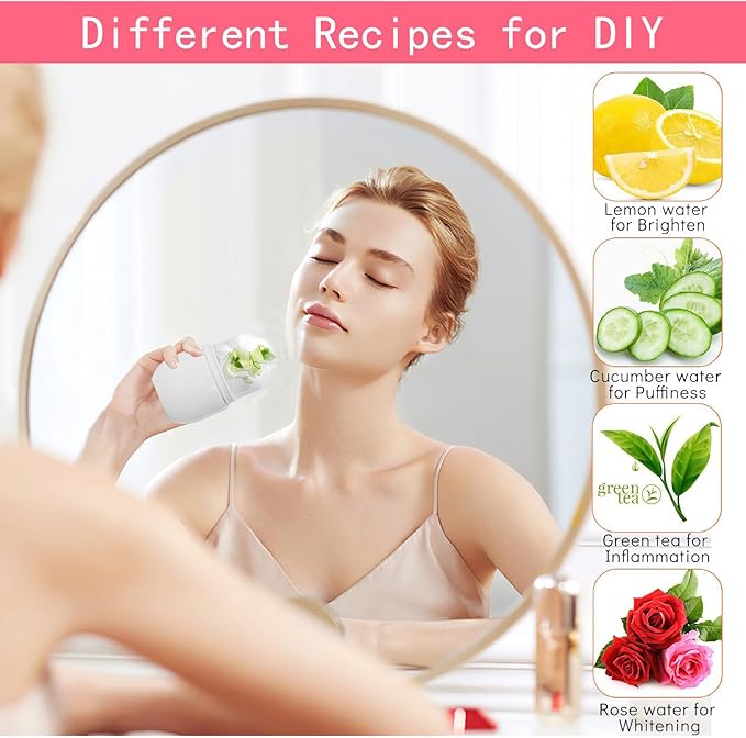 KOGITI Ice Roller & Mold for Face & Eye Puffiness Relief, Beauty Facial Ice Cube Holder (New-White)