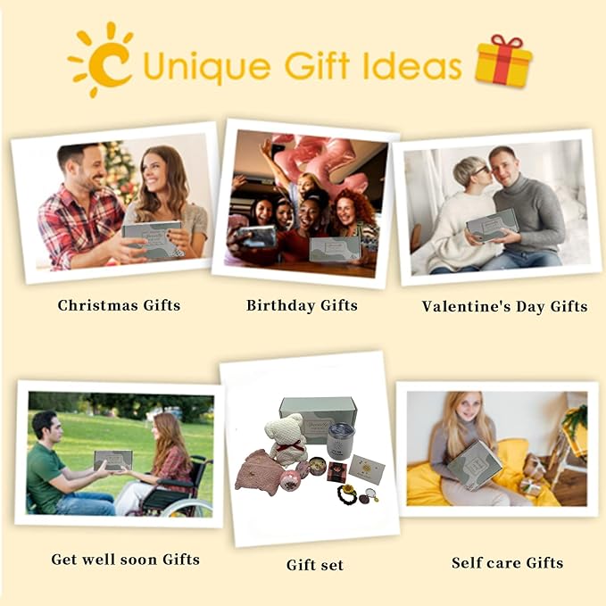 Birthday Gifts for Women Best Friend,Personalized Unique Gift Basket with Bath Bombs and Scented Candles for Mom,Wife,Girlfriend,Sister Relaxation,Inspirational Sunflower