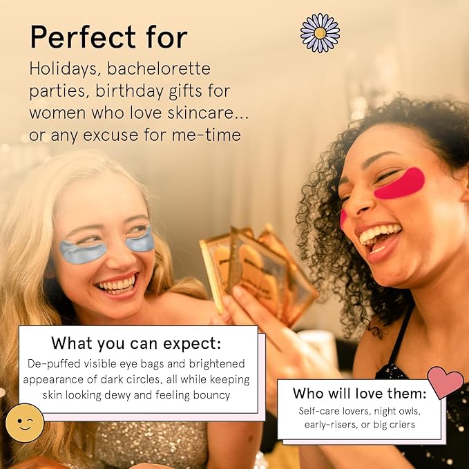 grace & stella Award Winning Under Eye Mask Reduce Dark Circles, Puffy Eyes, Undereye Bags, Wrinkles, Gel Under Eye Patches, Birthday Gifts for Women - Vegan Cruelty-Free Self Care (24 Pairs, Blue)