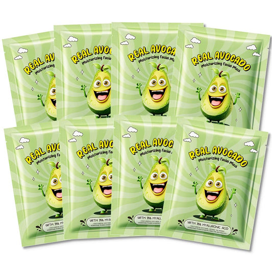8 Pack Avocado Fruit Face Masks for Kids,Hydrating Spa Face Mask For Sensitive Skin,Moisturize,Soothing,Nourish for All Skin Types,Natural Spa Face Mask for Women Men Girls