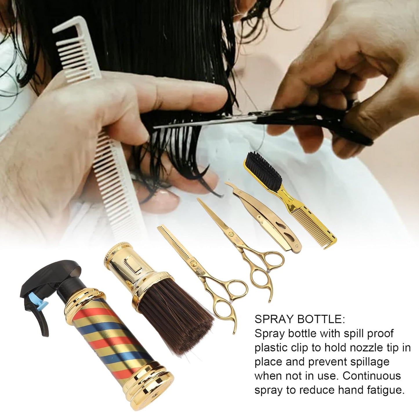 6pcs Hair Cutting Scissors Kit, Salon Haircut Scissors Barber Shears Set with Cutting Thinning Scissors Comb Spray Bottle, Hairdressing Shears Set for Men Women at Home or Salon, Wholesale Business