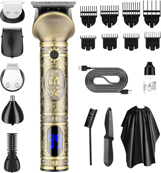 Beard Trimmer Kit for Men - Professional 6 in 1 Hair Clipper Trimmer, Cordless Multi Groomer, Mens Grooming Kit for Beard, Face, Body Nose Hair Facial, Electric Razor as Gifts for Him