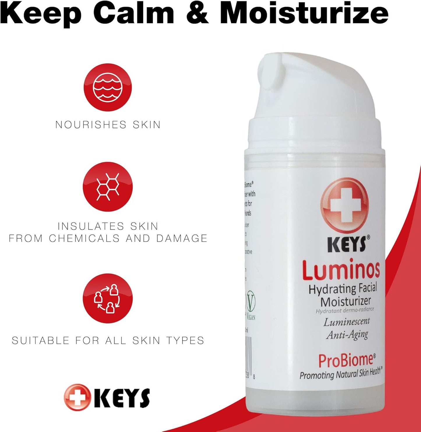Keys Care Luminos Hydrating Clear Natural Moisturizer - Makeup Base For Radiant Skin - Anti-Aging & Treats Discoloration For All Skin Types