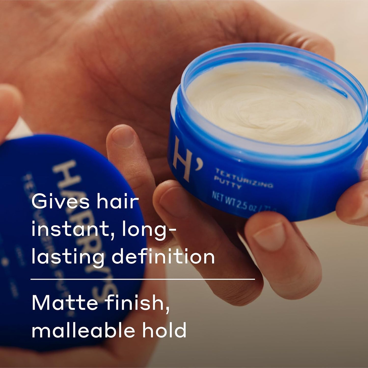 Harry's Texturizing Hair Putty for Men with Malleable Hold with Matte Finish - 2.5 oz - No Parabens or Sulfates - PACKAGING MAY VARY (Pack of 2)