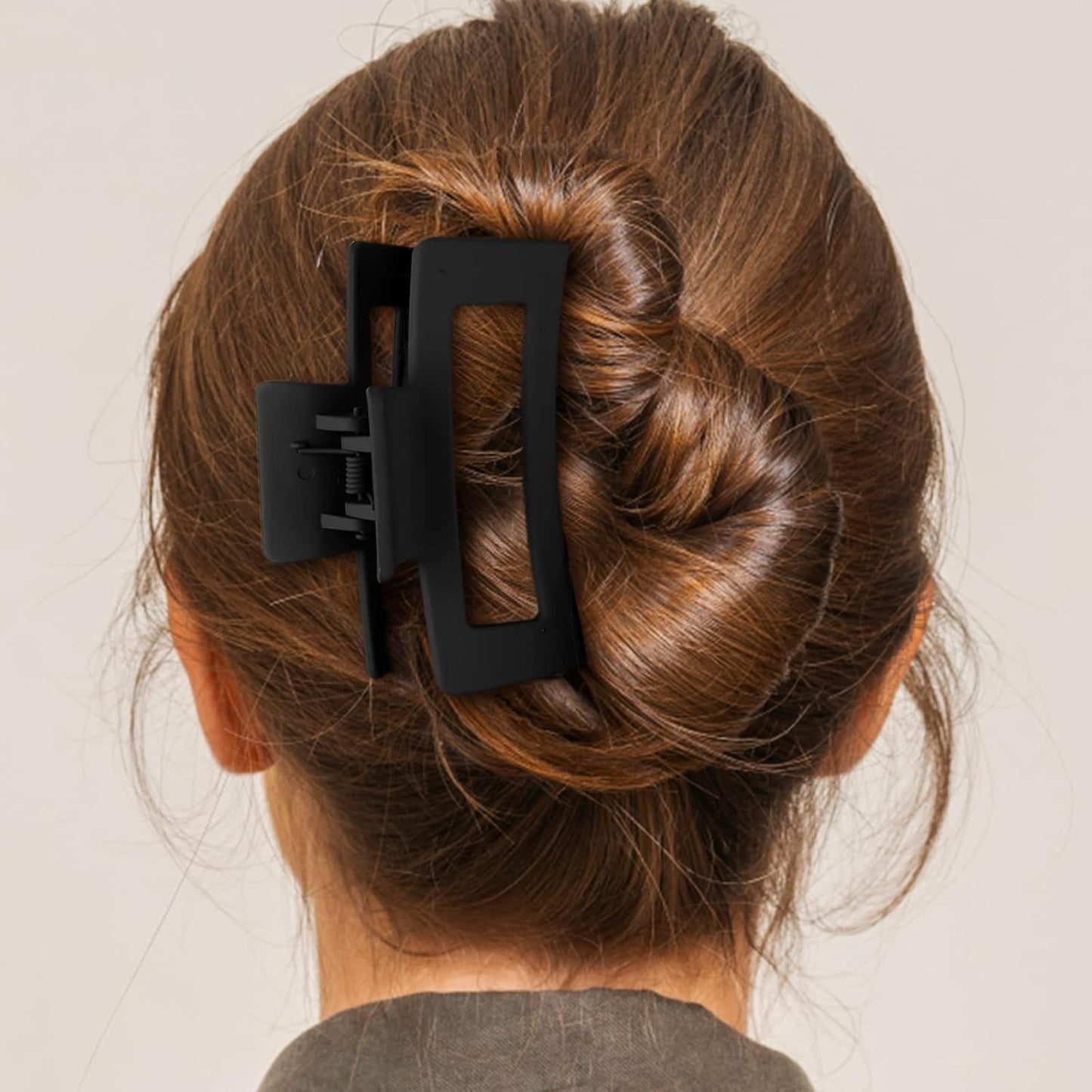 2 Pieces Square Claw Clips 3.5 Inch Matte Non-slip Hair Clamps Medium Hair Claw Clips Fashion Strong Hold Banana Clip Thick Thin Hair Styling Accessories for Women Girls