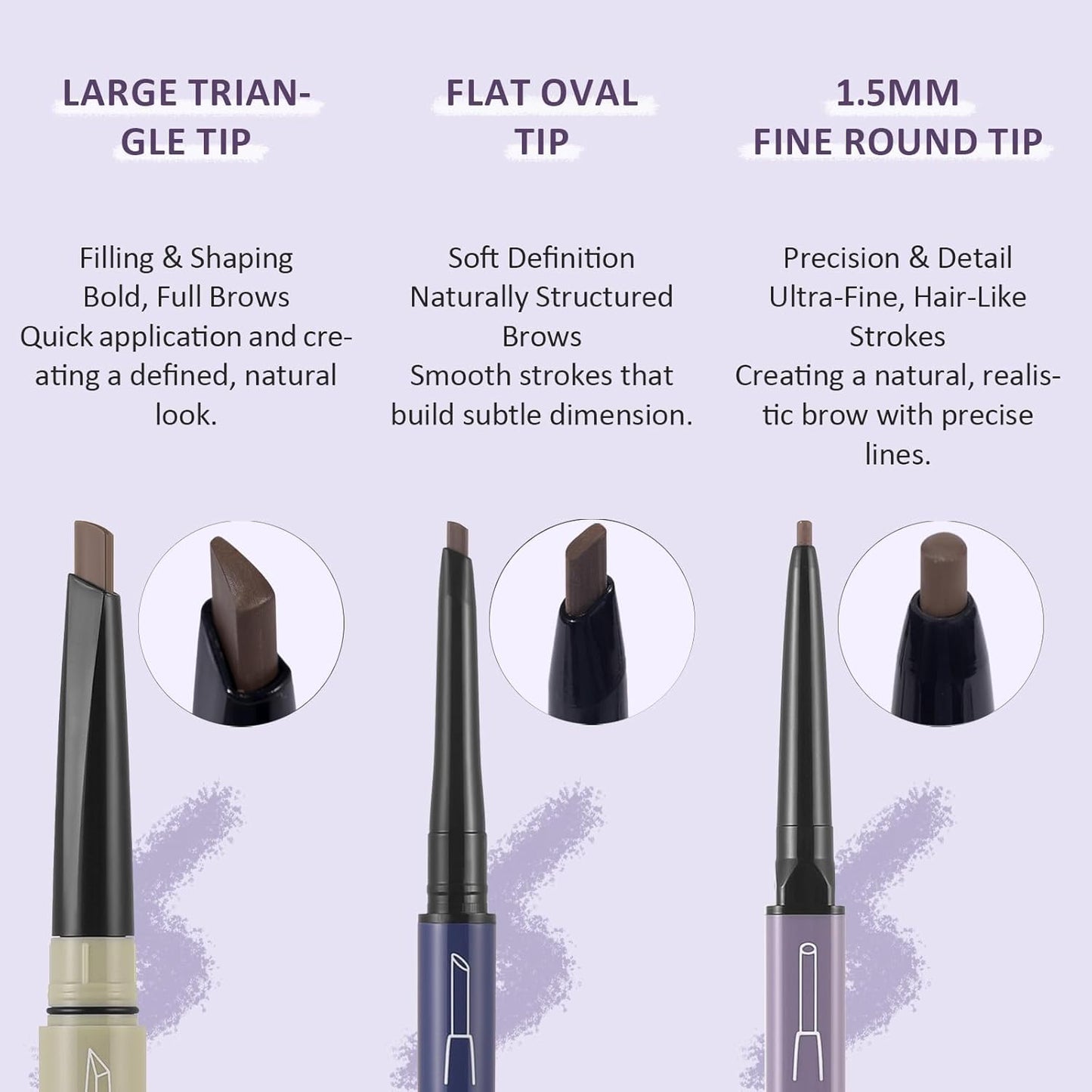 UCANBE Eyebrow Pen - Eyebrow Pencil 3-in-1 Eye Brow Pencils for Women & brow glue,waterproof eyebrow pencil, brow gel,Long-Lasting Dual-Sided Brow Pencil with 3 Types Tips,01Brown