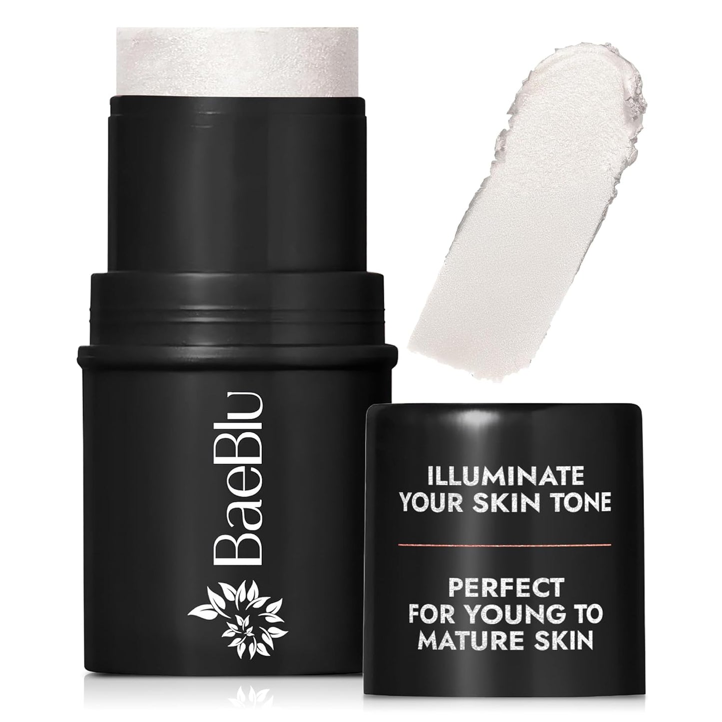 BaeBlu - Organic Blush Tube, Prosecco - 100% Natural Vegan Cream Blush Sticks, Multi-Use Bronzer, & Highlighter for Lips, Cheeks & Eyes, Buildable Shimmer, Gluten-Free, Paraben-Free, Made in USA