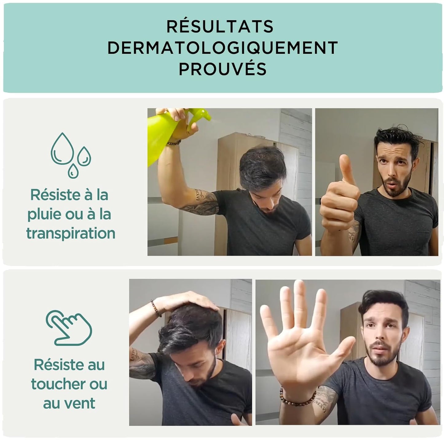 Hair fibers (25g) for thinning hair - Hair Thickening - Instant Full Hair, 100% Natural - Premium french formula - for Women & Men - Hair Powder (Brown)