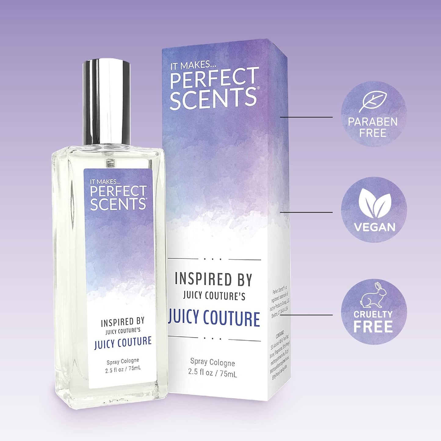 Perfect Scents Fragrances, Inspired by Juicy Couture's Juicy Couture, Women’s Eau de Toilette, Vegan, Paraben-Free, Phthalate-Free, Never Tested on Animals, 2.5 Fluid Ounces