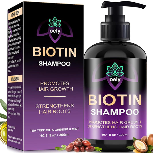 Biotin Hair Growth & Thickening Shampoo with Root Activator, Hair Loss Shampoo for Men And Women, Strengthen Roots, Control Oil & Thicken Thin Hair, Sulfate-Free, for All Hair Types, 10.1 Fl Oz
