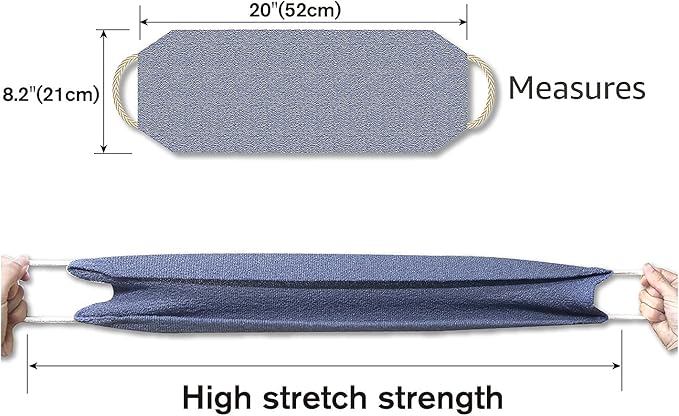 Evridwear Exfoliating Back Scrubber with Handles Two Sides for Body Shower Deep Cleans Skin Massages Invigorating Blood Circulation Men Women One Size (Pink and Blue)