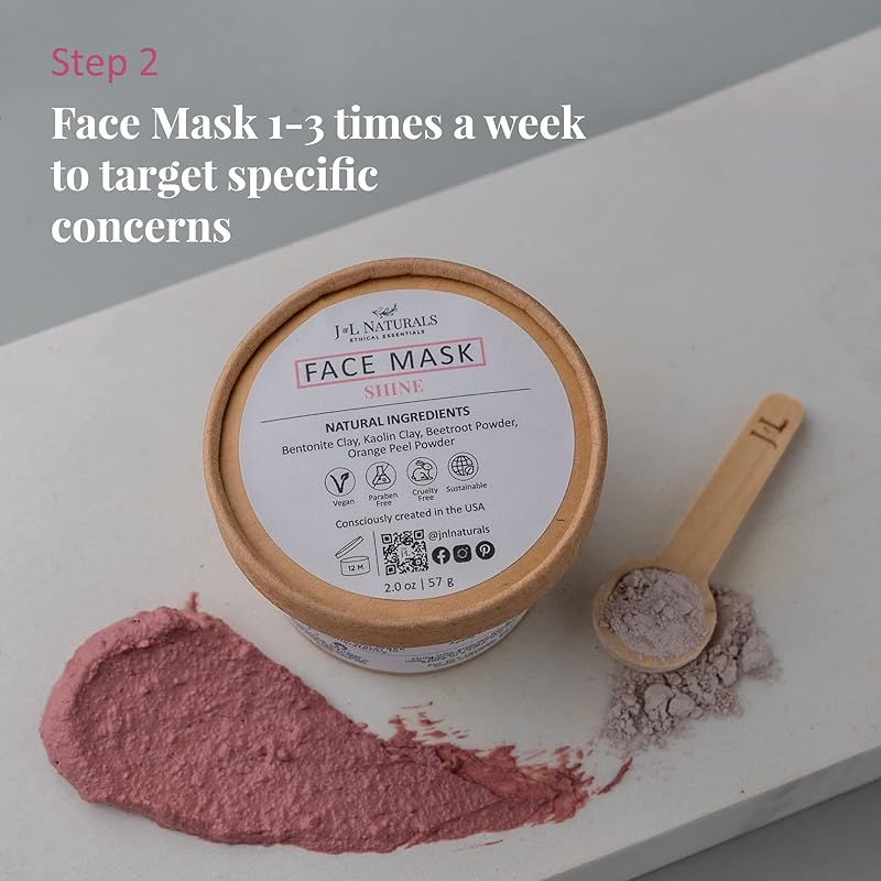 J&L Naturals Simple Skin Regimen Kit With Cleansing Bar, Face Salve, Konjac Sponge, Lip Balm | For Dull and Normal Skin | Zero Waste (Shine (normal, dull skin), Exceptional)