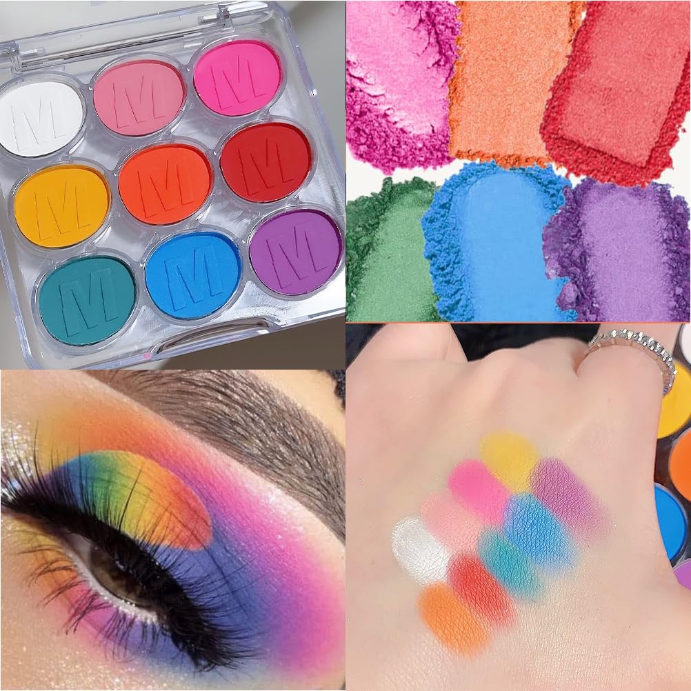 Colorful Eye Shadow Plattet For Woman，Brights Matte Eyeshadow Palatte PROFESSIONAL MAKEUP Ultimate Eye Shadow Palette, Eyeshadow Palette, Paletas De Sombras Para Ojos (Colorful)